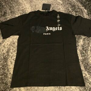 Palm Angels Paris Sprayed Black on Black T-Shirt Men’s Size Large